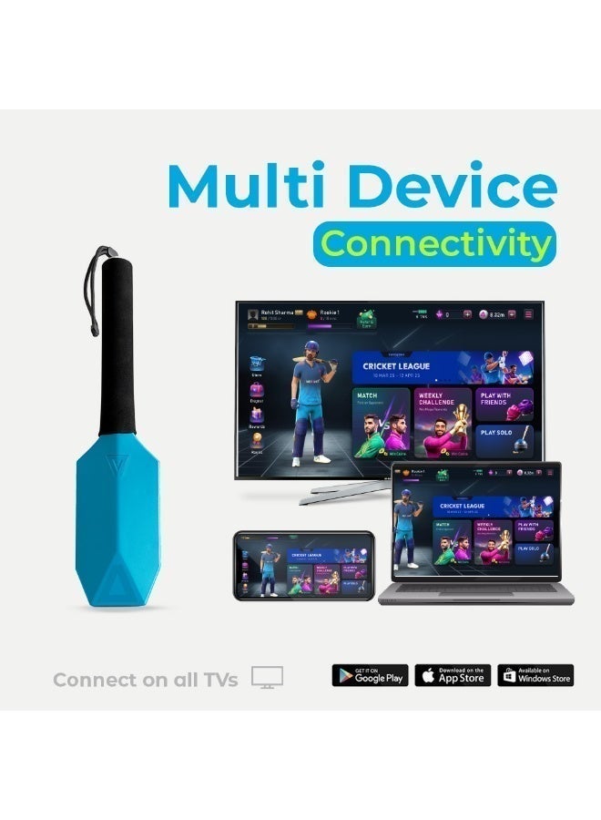 ميتاشوت لعبة مضرب الكريكيت الذكية MetaShot Go مع موصل تلفزيون MHL عالمي وبطاقة VIP رقمية | مضرب ألعاب كريكيت بمستشعر حركة | تطبيق بلوتوث | العب على التلفزيون والهاتف المحمول - Image 5